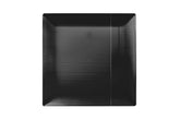10.25 In. Zen Ridged Black Square Plastic Plates | 120 Count